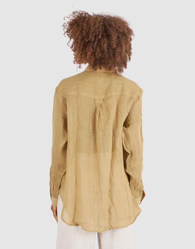 CAMIXA - Crinkle Oversized Linen Shirt