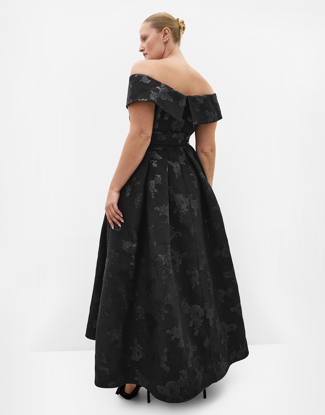 City Chic - Plus size High Status Off Shoulder Maxi Dress - black