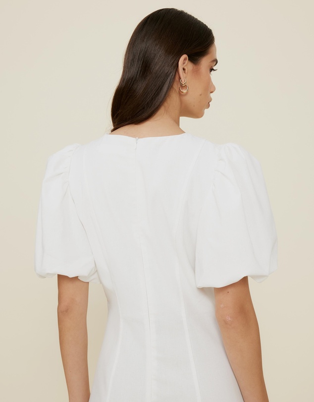 The Fated - Lucy Puff Sleeve Midi Dress