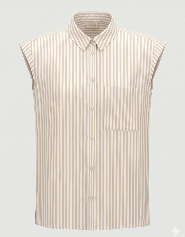 Emme - Rope Regular Cotton Sleeveless Shirt