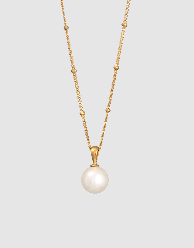Elli Jewelry - Necklace Ball Shell Pearl 925 Sterling Silver Gold-Plated