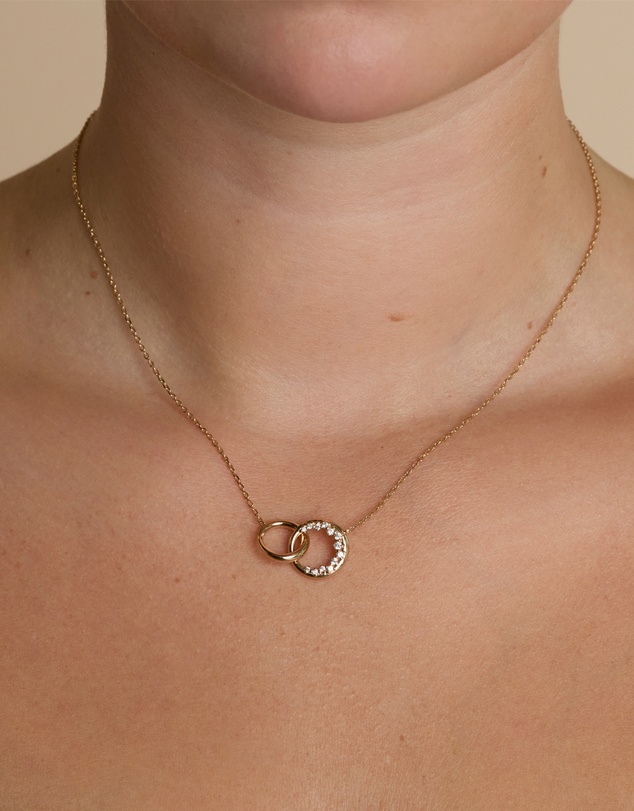 Astrid & Miyu - Spiral Crystal Pendant 18ct Gold Plated Necklace