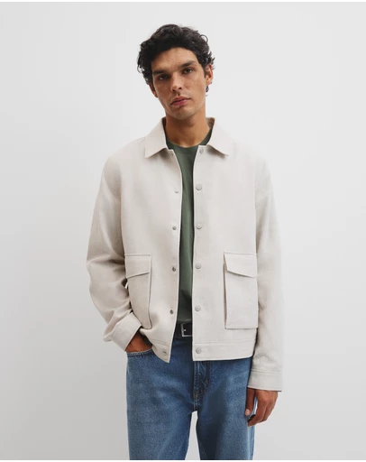 Country Road - Linen Cotton Blend Button Jacket