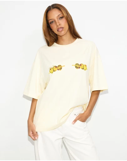 Dazie - Olive You Oversized Graphic Tee