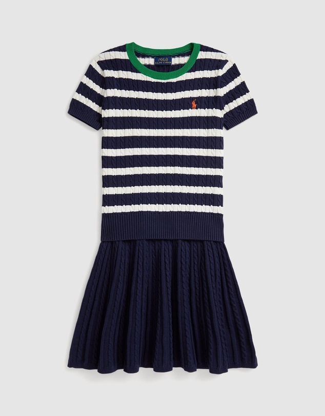 Polo Ralph Lauren - Striped Cotton Sweater & Skirt Set - Teens