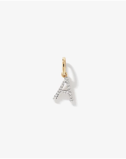 Michael Hill - Diamond Letter A Initial Pendant in 10kt Yellow Gold