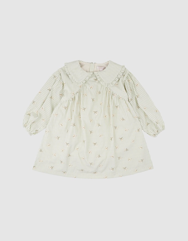 Fox & Finch - Orchard Bloom Emb. Stripe Dress - Kids