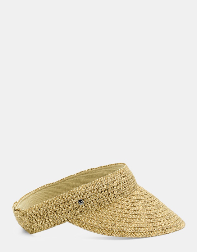 Morgan & Taylor - Blake Braided Straw Visor in Natural Beige