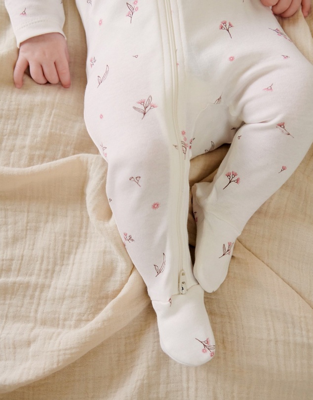 Purebaby - 4 Pack Zip Growsuit-Babies