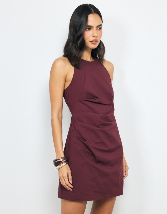AERE - Ella Ruched Cotton Mini Dress