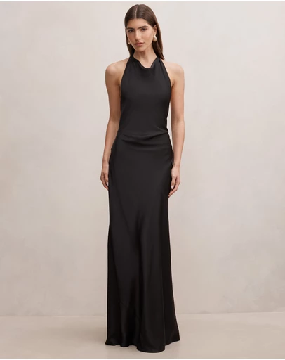 Forever New - Drew Halter Neck Back Tie Maxi Dress