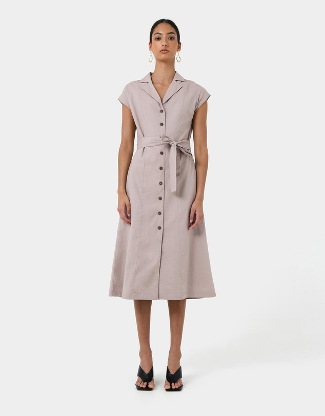 Forcast - Kade V-Neck Linen Dress