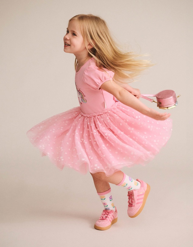 Huxbaby - Magical Unicorn Puff Sleeve Tulle Dress - Babies-Teens
