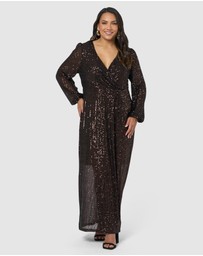 Pink Dusk by Curve Project - All I Want Sequin Maxi Dress