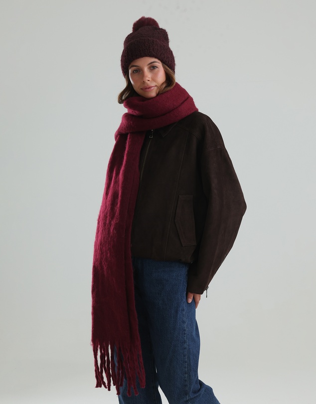 Morgan & Taylor - Ella Woven Scarf in Burgundy Red