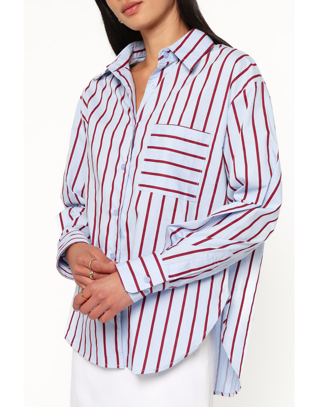 Petal & Pup - Adam Stripe Shirt - Blue Stripe