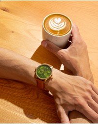 Maxum - Maxum x Taylor Steele - Green Dial, Gold Tone Case & Brown Leather Band