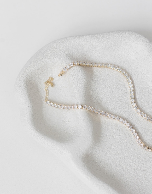 The White Collection - Tiffany - Modern Gold Bridal Necklace