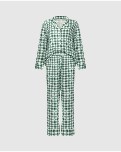 Hunkemoller - Long Sleeve Twill Print PJ Set
