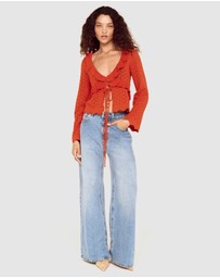 MINKPINK - Fia Pointelle Frill Top