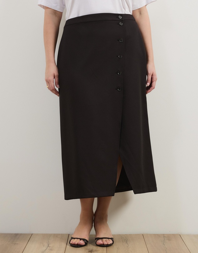 Atmos&Here Curvy - Sorelle Split Detail Midi Skirt