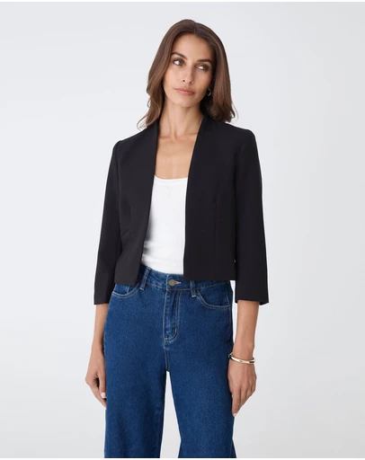 Forcast - Nikki Collarless Crop Jacket