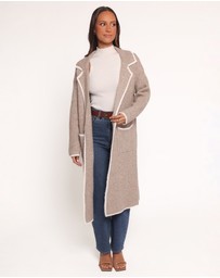 Petal & Pup - Katia Contrast Trim Coatigan - Beige