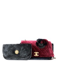 Pre-Loved by Azura Reborn - Pre-Loved Medium Quilted Velvet Private Affair Camellia Flap
