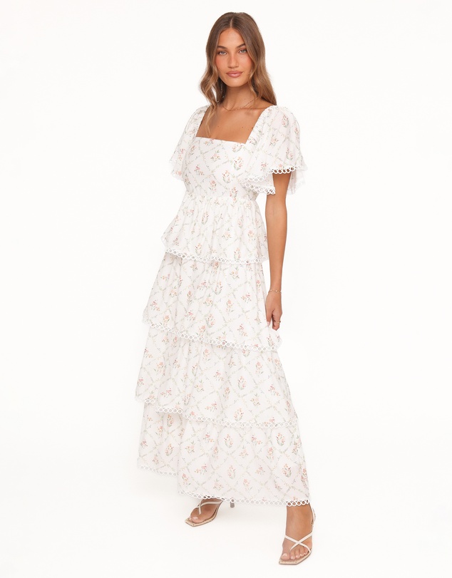 Petal & Pup - Chapel Maxi Dress - White Vintage Floral