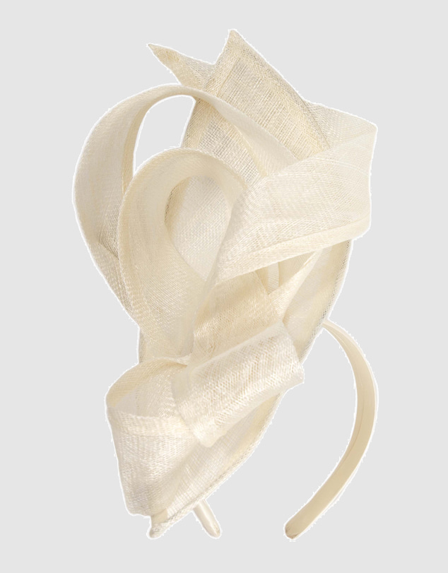 Max Alexander - Tall Cream Sinamay Fascinator Headband