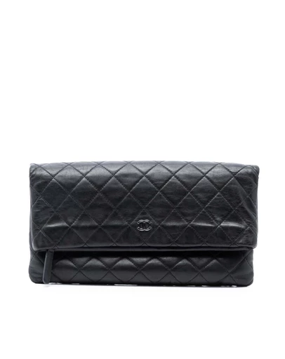 Pre-Loved by Azura Reborn - Pre-Loved Quilted Lambskin CC Beauty Foldover Clutch