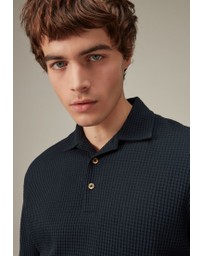 NEXT - Textured Waffle Polo Shirt
