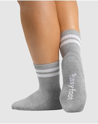 Pussyfoot - 6 Pack Unisex Striped Sport Quarter Crew Socks Bamboo Blend & Arch Support