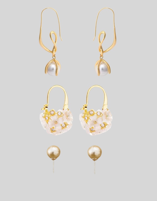 KAJA Clothing - Earrings-Pearl earrings 3pc