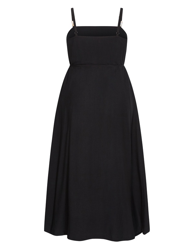 City Chic - Plus size Strappy Bead Maxi Dress - black