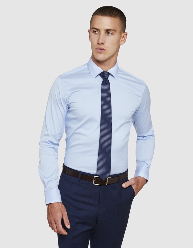 Oxford - Blue Stretch Travel Shirt