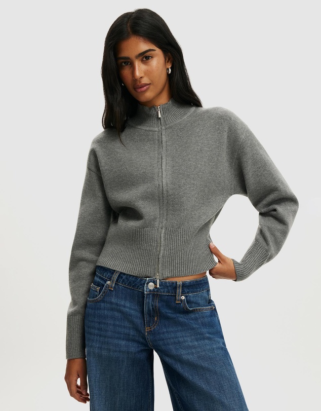 Cotton On - Lotus Cinched Zip Knit