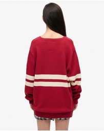 Superdry - Oversized Striped V Neck