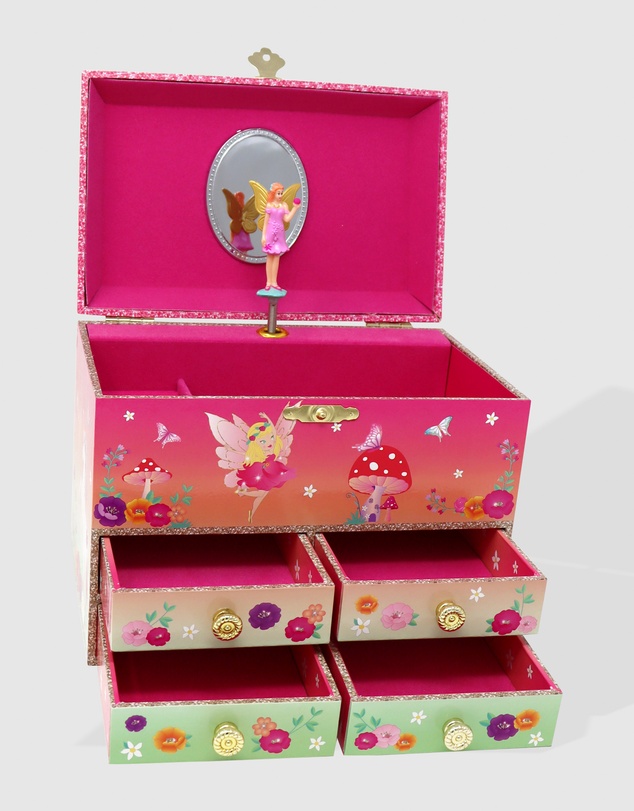 Pink Poppy - Unicorn & The Pixie Fairy Musical Jewellery Storage Box