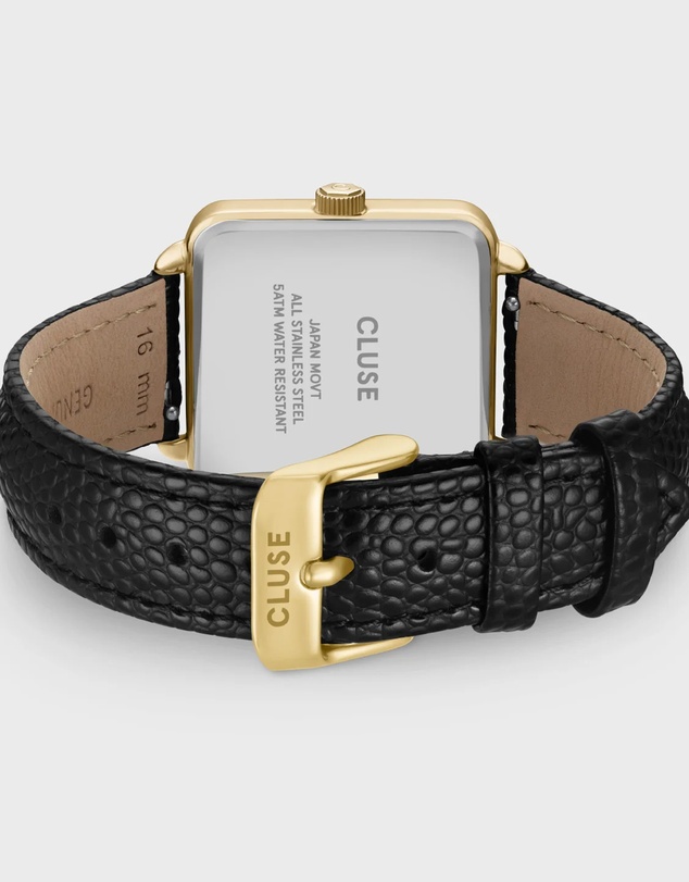 Cluse - La Tetragone Multifunction Gold/Black Lizard Leather