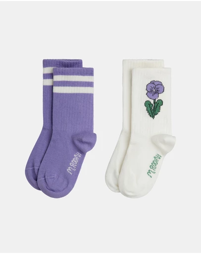 Mini Rodini - Viola Stripe 2-Pack Socks