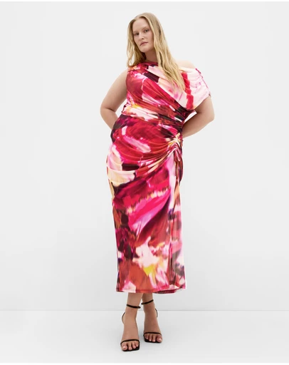 City Chic - Vivid Mesh Print Maxi Dress