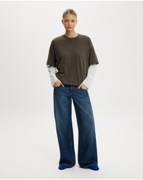 Cotton On - The Double Oversized Graphic Tee