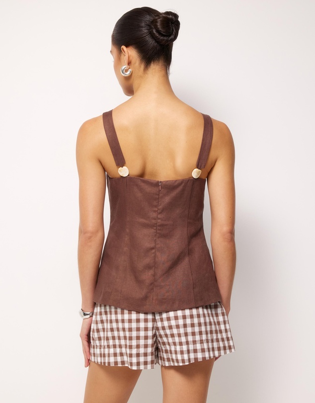 AERE - Haven Linen Beaded Top