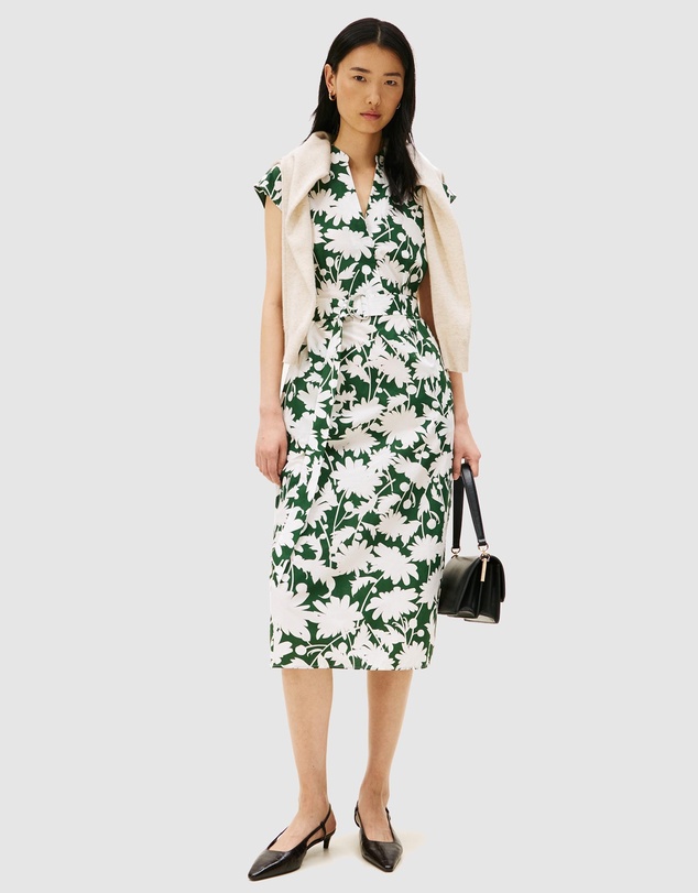 Tommy Hilfiger - Floral Print Cap Sleeve Midi Dress