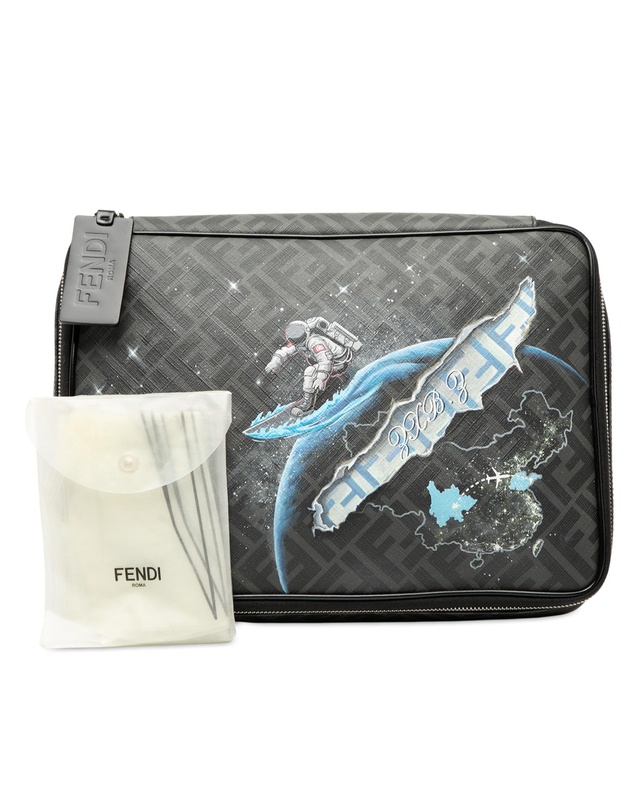 Pre-Loved by Azura Reborn - Pre-Loved Zucca Coated Canvas Surfing Astronaut Clutch