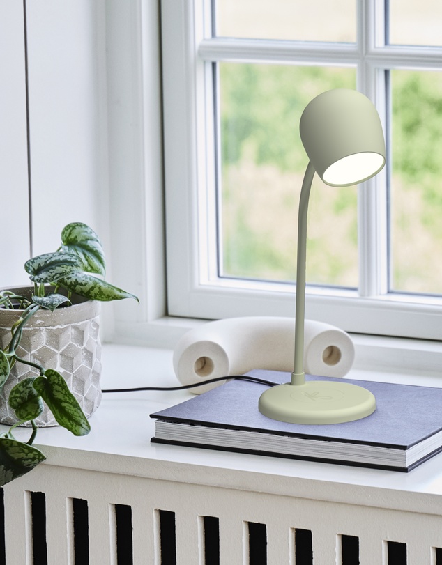 Kreafunk - Kreafunk Ellie Lamp W/ Qi Charger And Bluetooth Speaker - Dusty Olive