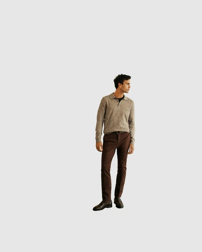 Trenery - Cotton Speckle Knit Polo