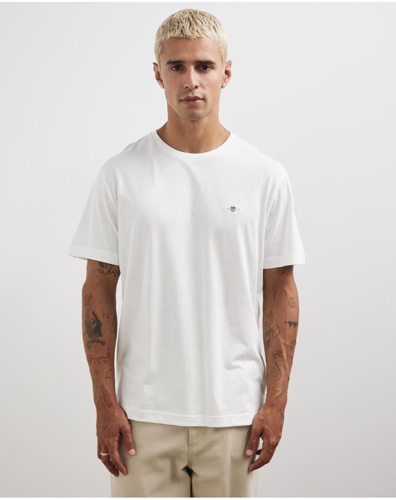 Gant Slim Shield SS T-Shirt Uomo - Cotone Di Alta Qualità - Taglio Slim