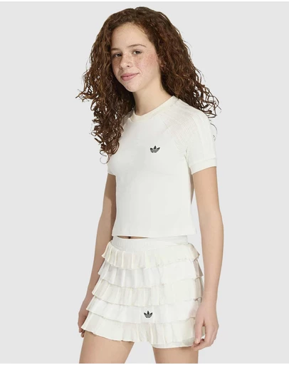 adidas Originals - Slim Knitted 3 Stripes Tee - Kids-Teens